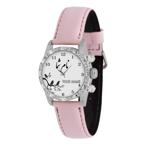 ساعت مچی با اسم دلخواه شما (زمینه سفید) 🔥