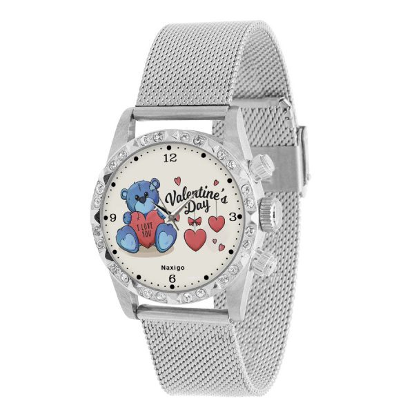 ساعت مچی عقربه ای ناکسیگو طرح ولنتاین مدل EK10003